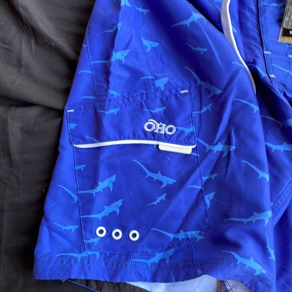 OHO Old Harbor Outfitters Schoolie Board Shorts in Bright Blue Size 34 NWT - Picture 4 of 8